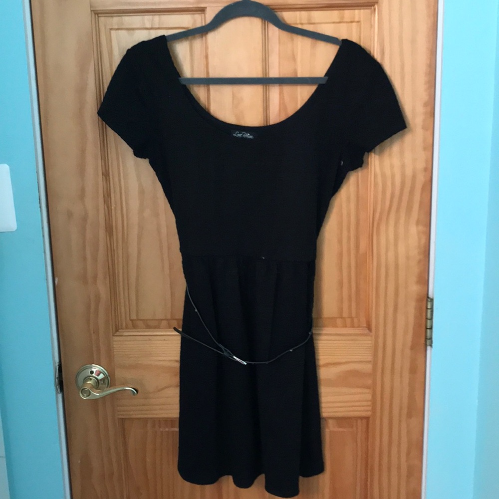 Black Cap Sleeve Dress
